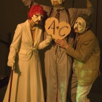 Jill Cary Martin and Jay M Fraley play nostaligic lovers who long ago carved their initials into tree (Brandon Steven Kasper) THE VISIT - Rude Guerrilla Theatre Co.