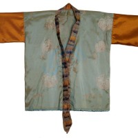 ChyrsanthemumEmbroidered Silk, 
AIDS Thrift Store Silk Necktie
60's NBC Drapery Sleeves
SMALL $300